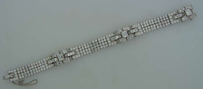 c.1960s OSCAR HEYMAN Diamond Platinum Bracelet For Sale 1