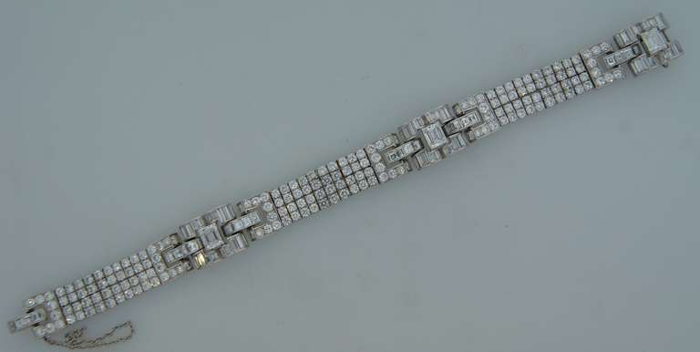 c.1960s OSCAR HEYMAN Diamond Platinum Bracelet For Sale 2