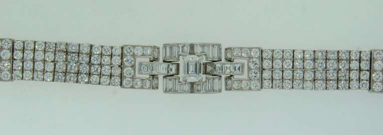 c.1960s OSCAR HEYMAN Diamond Platinum Bracelet For Sale 3