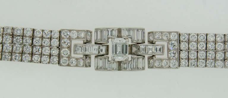 c.1960s OSCAR HEYMAN Diamond Platinum Bracelet For Sale 4