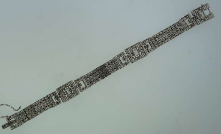 c.1960s OSCAR HEYMAN Diamond Platinum Bracelet For Sale 6