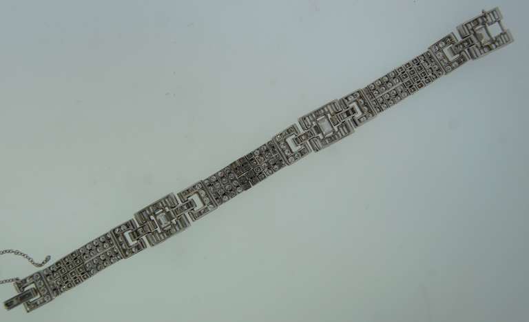 c.1960s OSCAR HEYMAN Diamond Platinum Bracelet For Sale 5