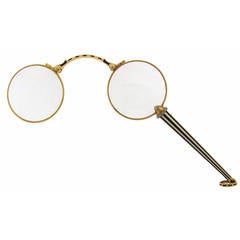 1900s CARTIER Enamel Yellow Gold Diamond Lorgnette