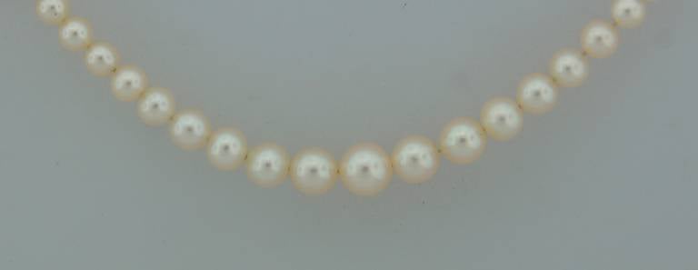 Tiffany & Co. Natural Pearl Necklace with Diamond and Platinum Clasp 1