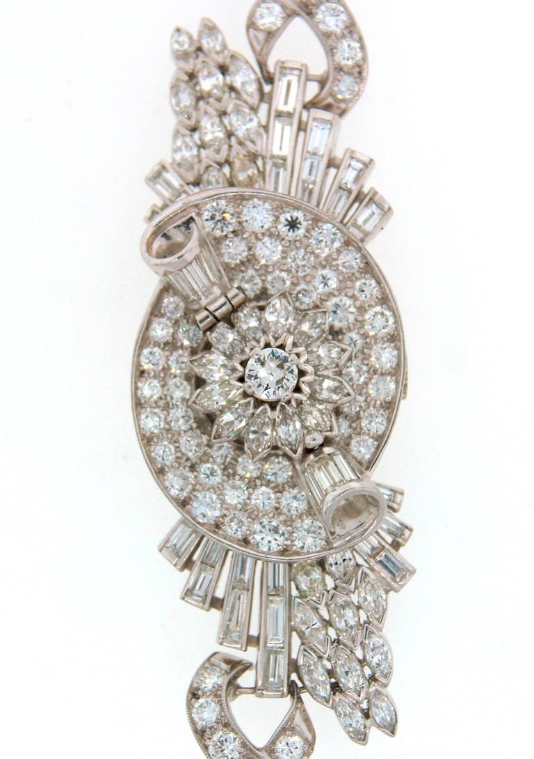Paul Buhre Lady's Platinum and Diamond Concealed-Dial Bracelet Watch circa 1930s In Excellent Condition In Beverly Hills, CA