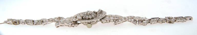 Paul Buhre Lady's Platinum and Diamond Concealed-Dial Bracelet Watch circa 1930s 4
