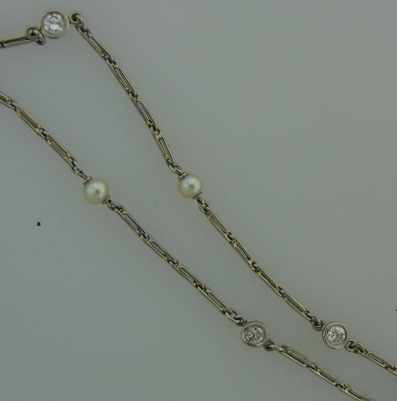 Kreisler Belle Epoque Jade Pearl Diamond Platinum Pendant Necklace 3