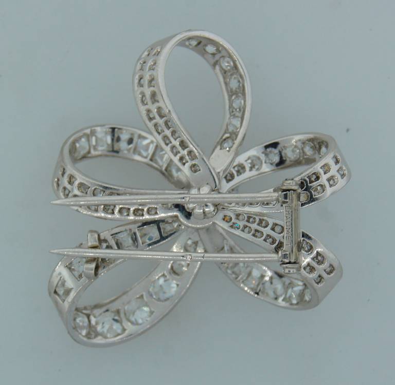 Chaumet 1940s Diamond Platinum Brooch Pin 2