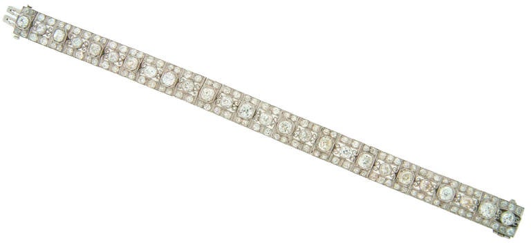 Art Deco Diamant-Platin-Armband 1910er Jahre (Alteuropäischer Brillantschliff) im Angebot