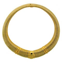 1980s Cartier Stainless Steel Gold Tubogas Necklace