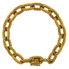 1970s Boucheron Paris Gold Heavy Link Chain Bracelet