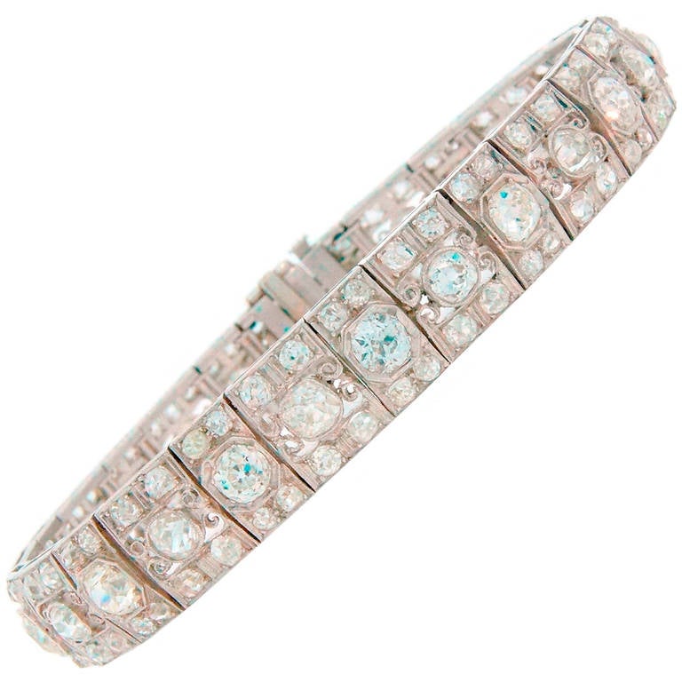 Art Deco Diamant-Platin-Armband 1910er Jahre im Angebot