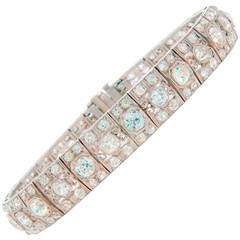 Art Deco Diamond Platinum Bracelet 1910s 5