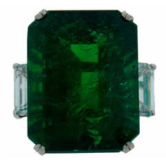Tiffany & Co. 15.02 Carat Emerald Diamond Platinum Ring