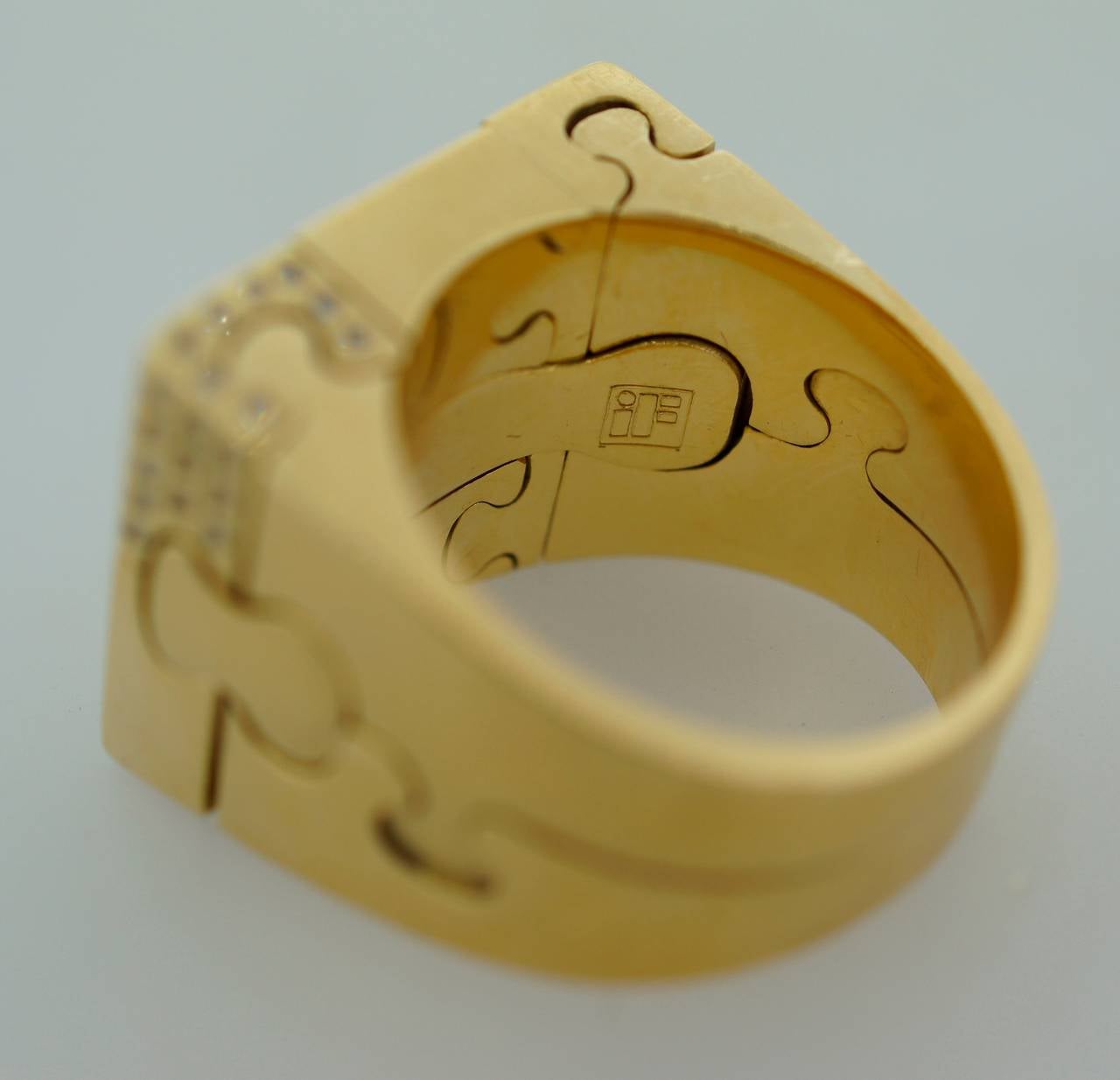 Contemporary Diamond Yellow Gold Puzzle Ring by Antonio Bernardo
