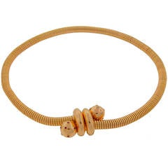 Retro Ruby Diamond Yellow Gold Tubogas Necklace / Bracelet