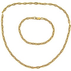 Vintage Hermes Yellow Gold Chain Necklace / Bracelet