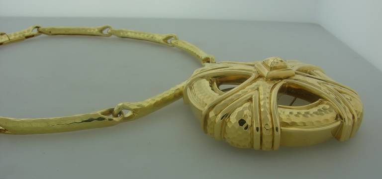 1980s Andrew Clunn Gold Pendant Necklace 2