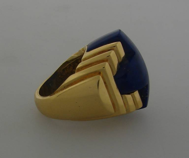 Cartier by Aldo Cipullo Lapis Lazuli Yellow Gold Cocktail Ring 1
