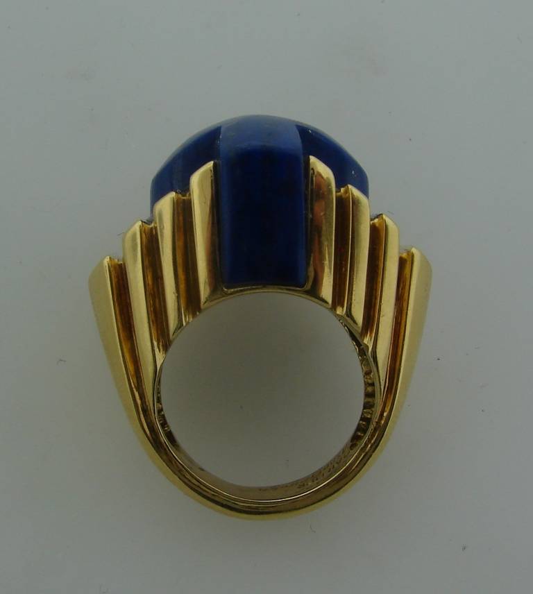 Cartier by Aldo Cipullo Lapis Lazuli Yellow Gold Cocktail Ring 2