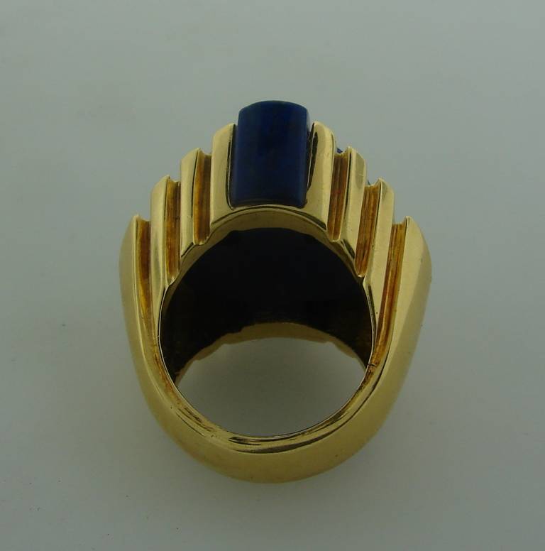 Cartier by Aldo Cipullo Lapis Lazuli Yellow Gold Cocktail Ring 3