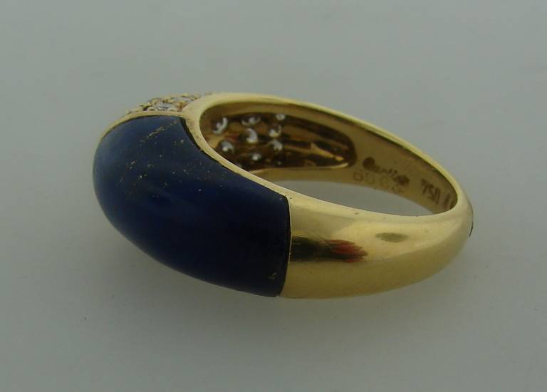 Cartier Lapis Lazuli Diamond Yellow Gold Band Ring 2