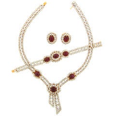 M. Gerard Ruby Diamond Yellow Gold Necklace Earrings and Bracelet Set 11
