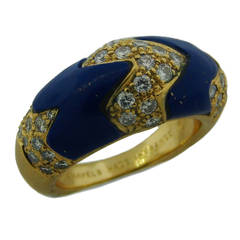 Van Cleef & Arpels Lapis Lazuli Diamond Yellow Gold Ring