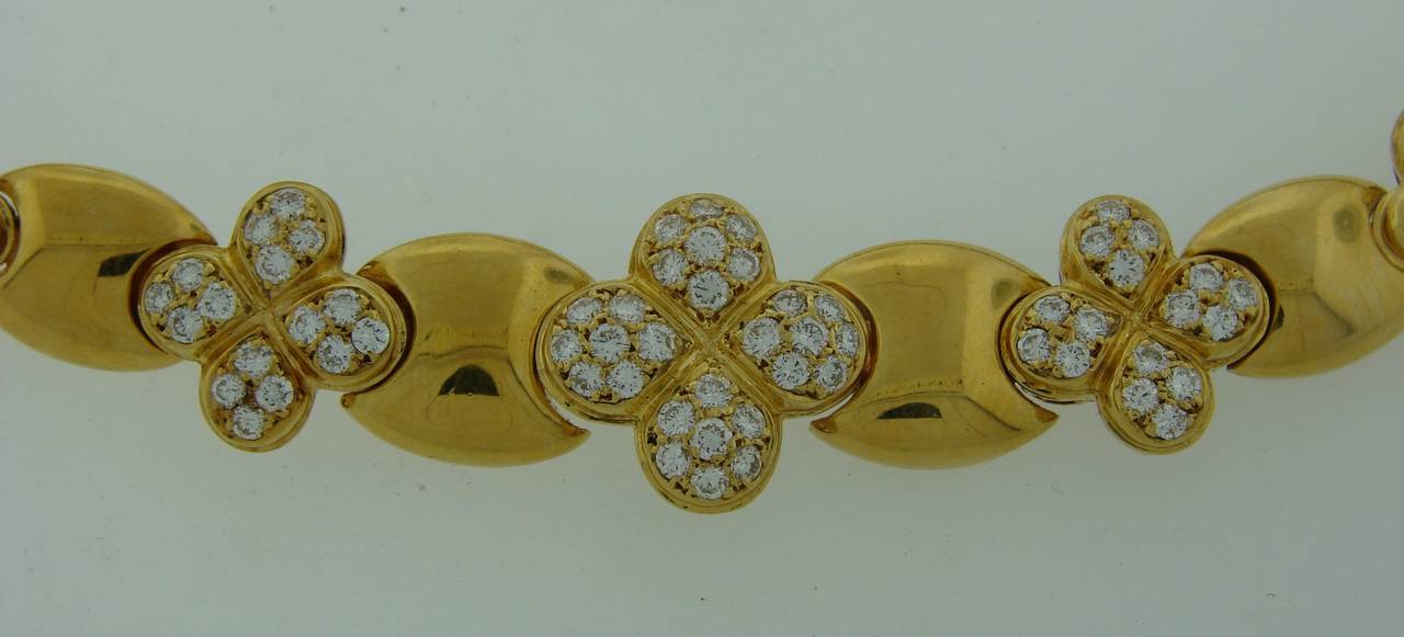 Women's Van Cleef & Arpels Diamond Yellow Gold Clover Necklace