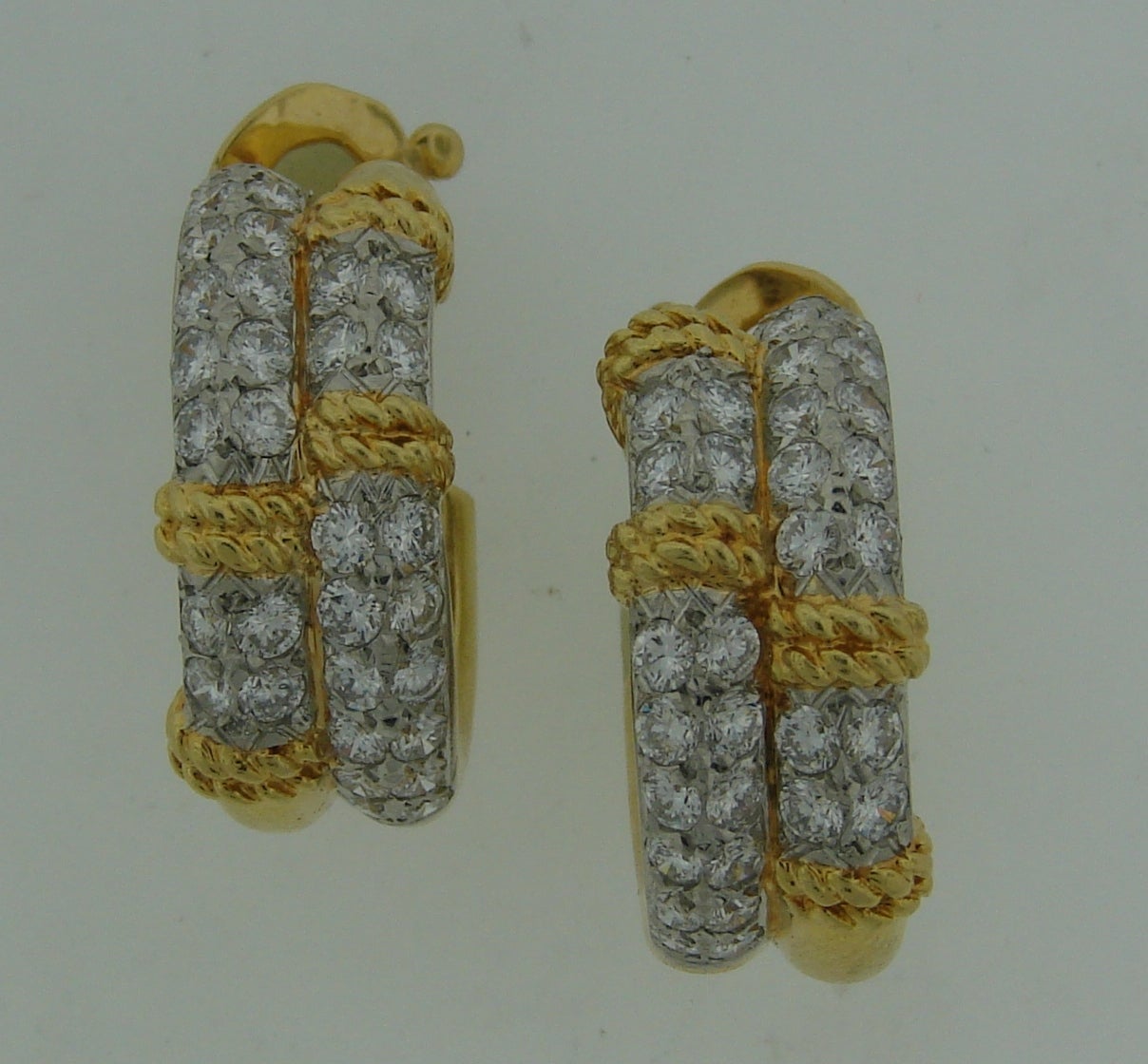 Women's Fred Paris Diamond Gold Hoop Earrings