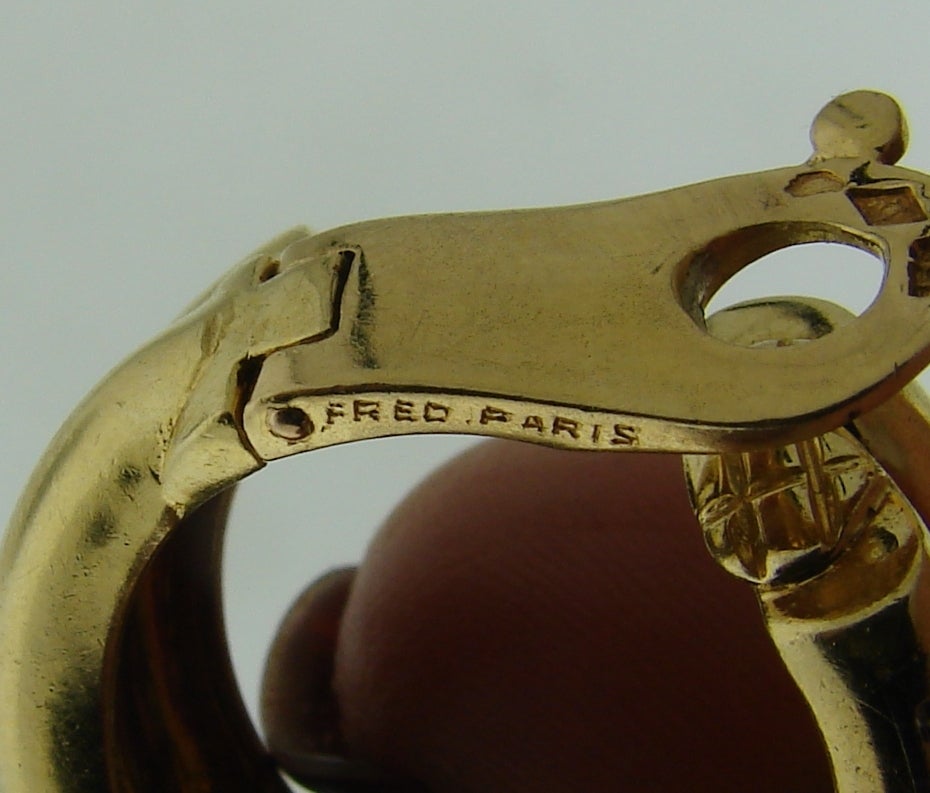 Fred Paris Diamond Gold Hoop Earrings 6