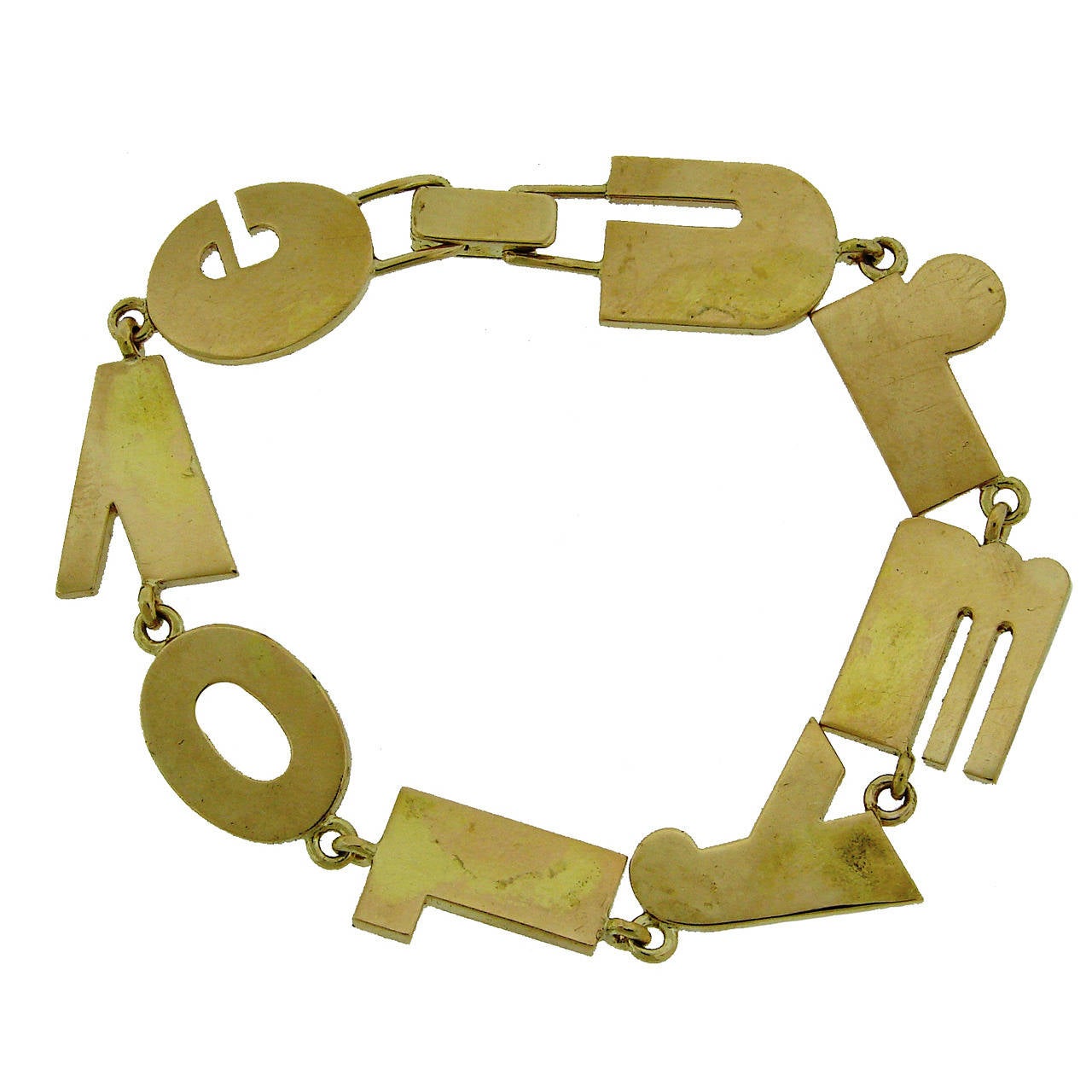 Yellow Gold "U R My Love" Bracelet