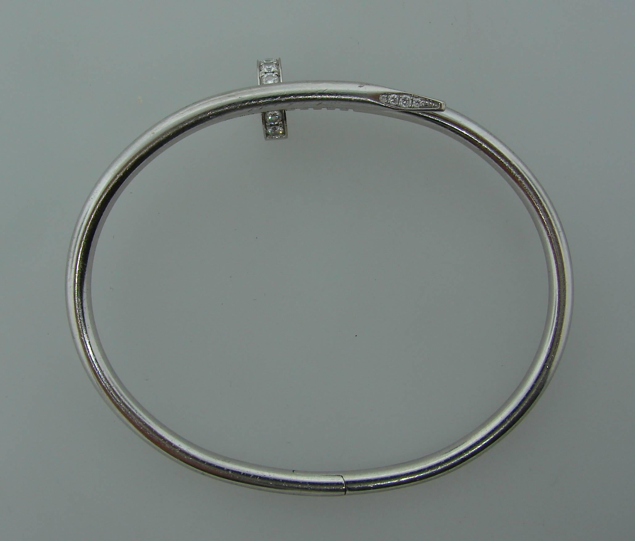 Modern Cartier Juste un Clou Diamond Gold Bangle Bracelet