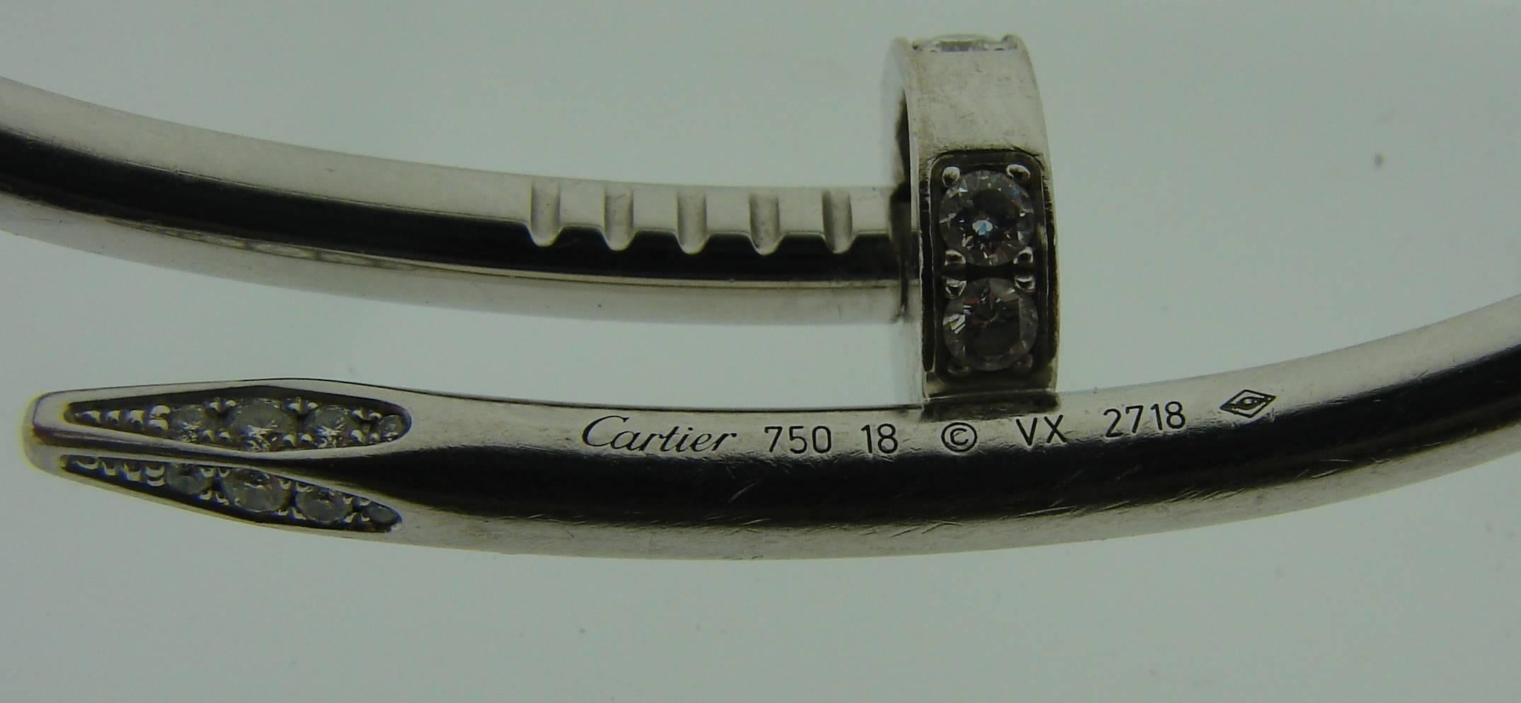 Cartier Juste un Clou Diamond Gold Bangle Bracelet In Excellent Condition In Beverly Hills, CA
