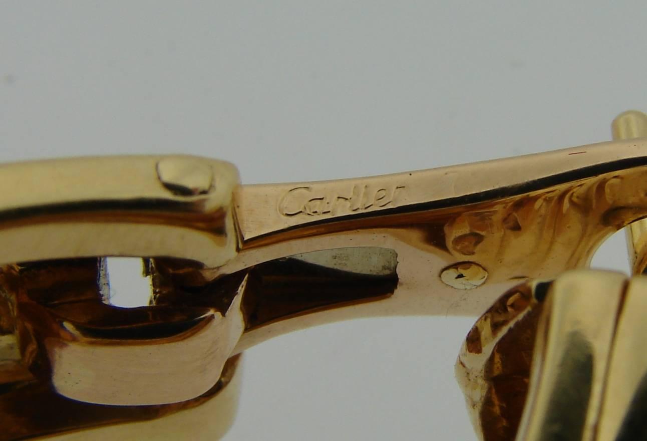 Cartier Black Onyx Emerald Gold Panthere Hoop Earrings 3