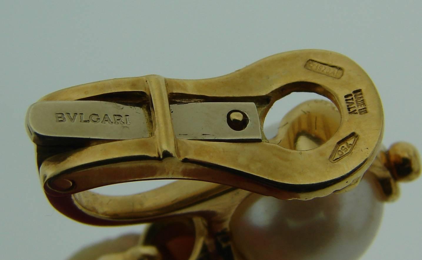 1980s Bulgari Akoya Pearl Gold Necklace and Earrings Set 5