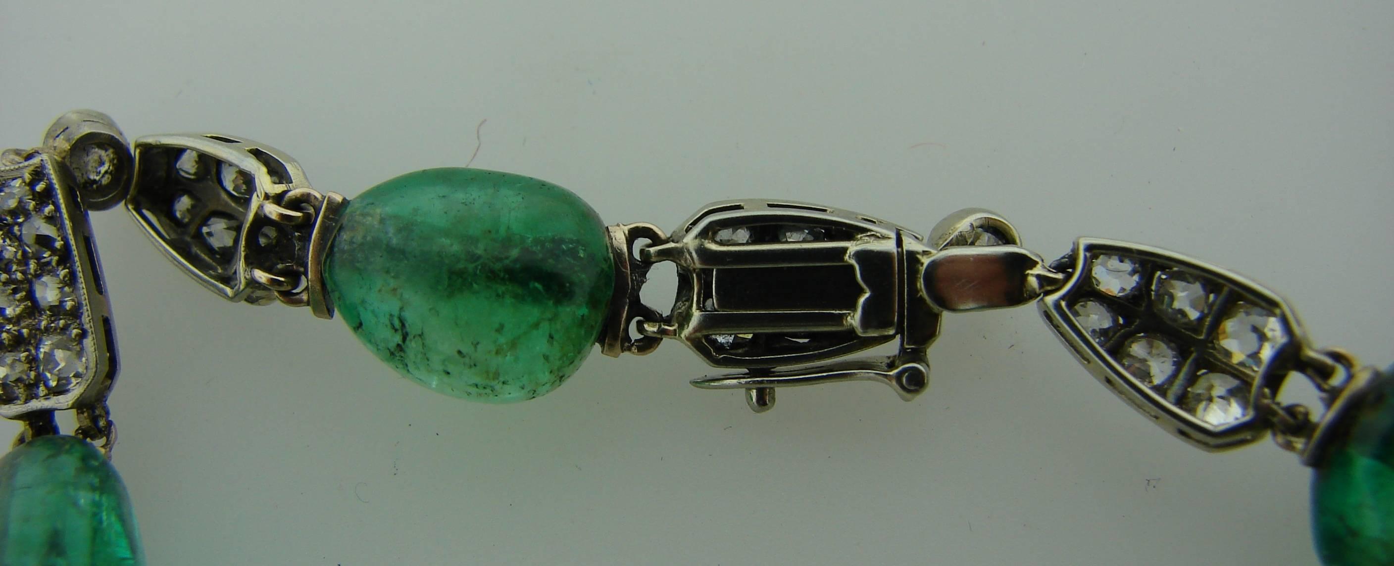 Art Deco Emerald Diamond Gold Bracelet 3