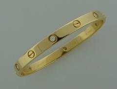 1998 Cartier  Six Diamond Gold Love Bangle Bracelet