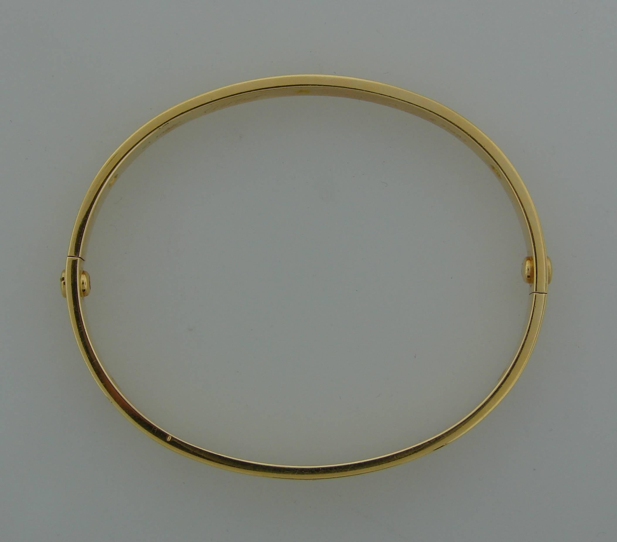 1998 Cartier  Six Diamond Gold Love Bangle Bracelet  In Excellent Condition In Beverly Hills, CA