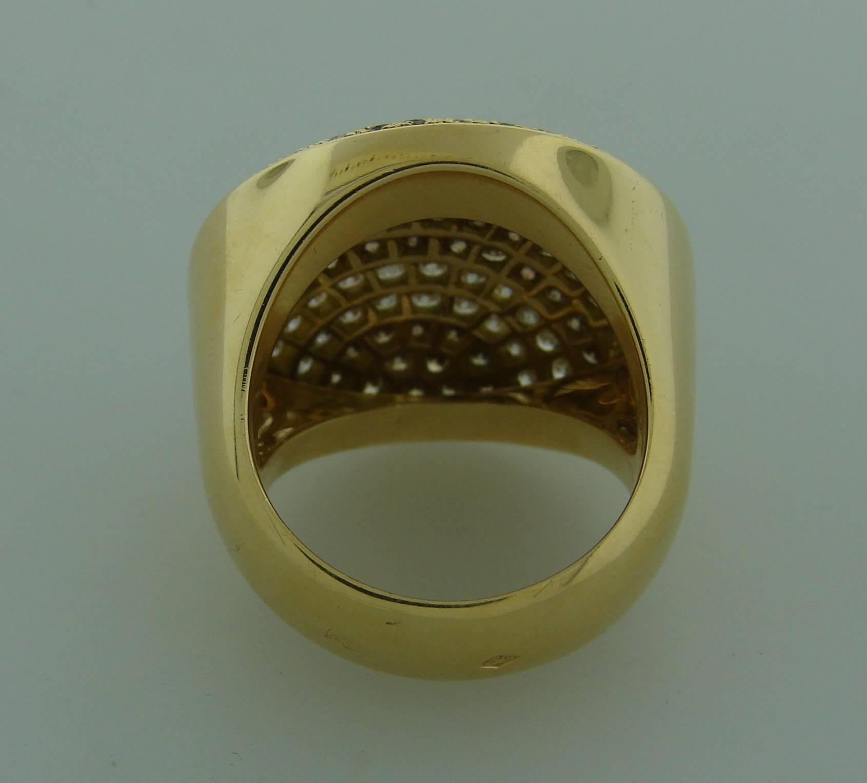 1999 Cartier Jeton Sauvage White and Cognac Diamond Gold Ring 1