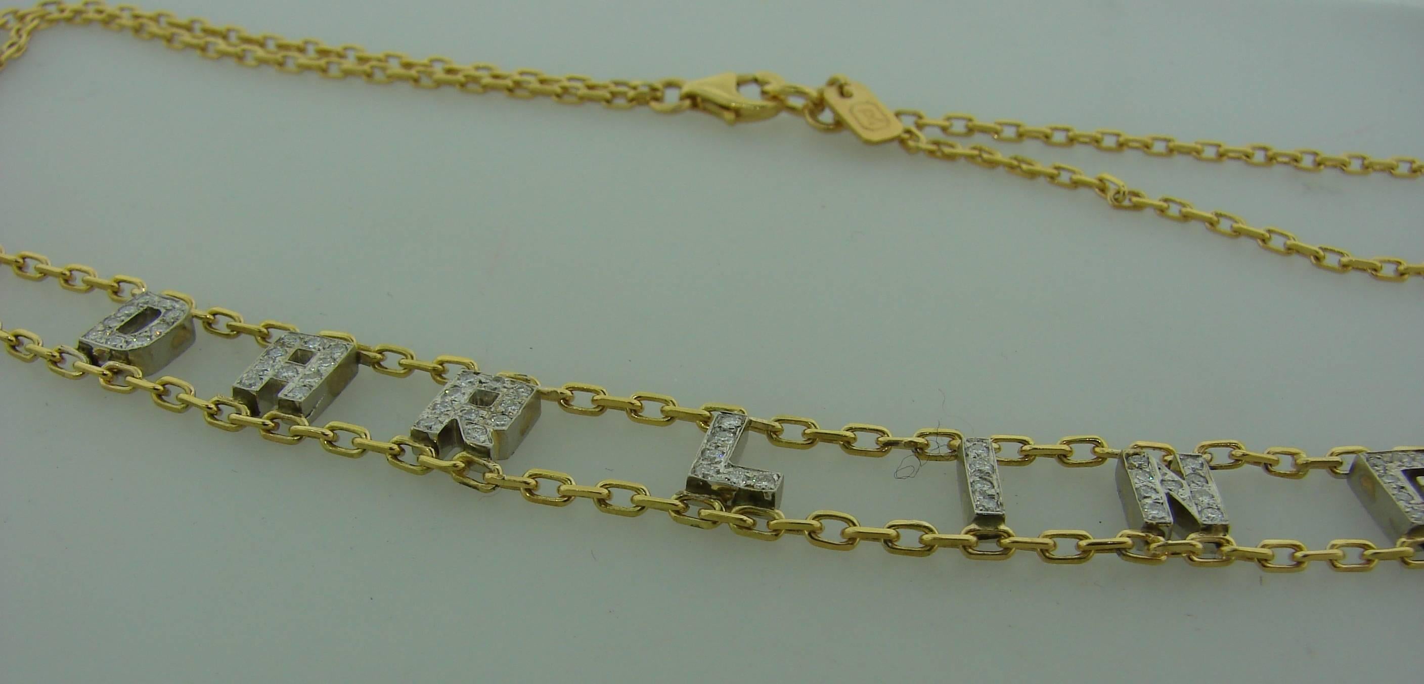 Repossi Diamond Gold DARLING Necklace In Excellent Condition In Beverly Hills, CA