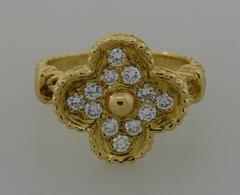 Van Cleef & Arpels Vintage Alhambra Diamond Gold Ring