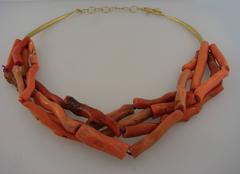 L. Frank Coral Gold Necklace