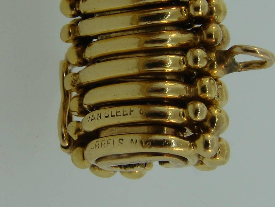 1950s Van Cleef & Arpels Couscous Sapphire Diamond Gold Bracelet 2