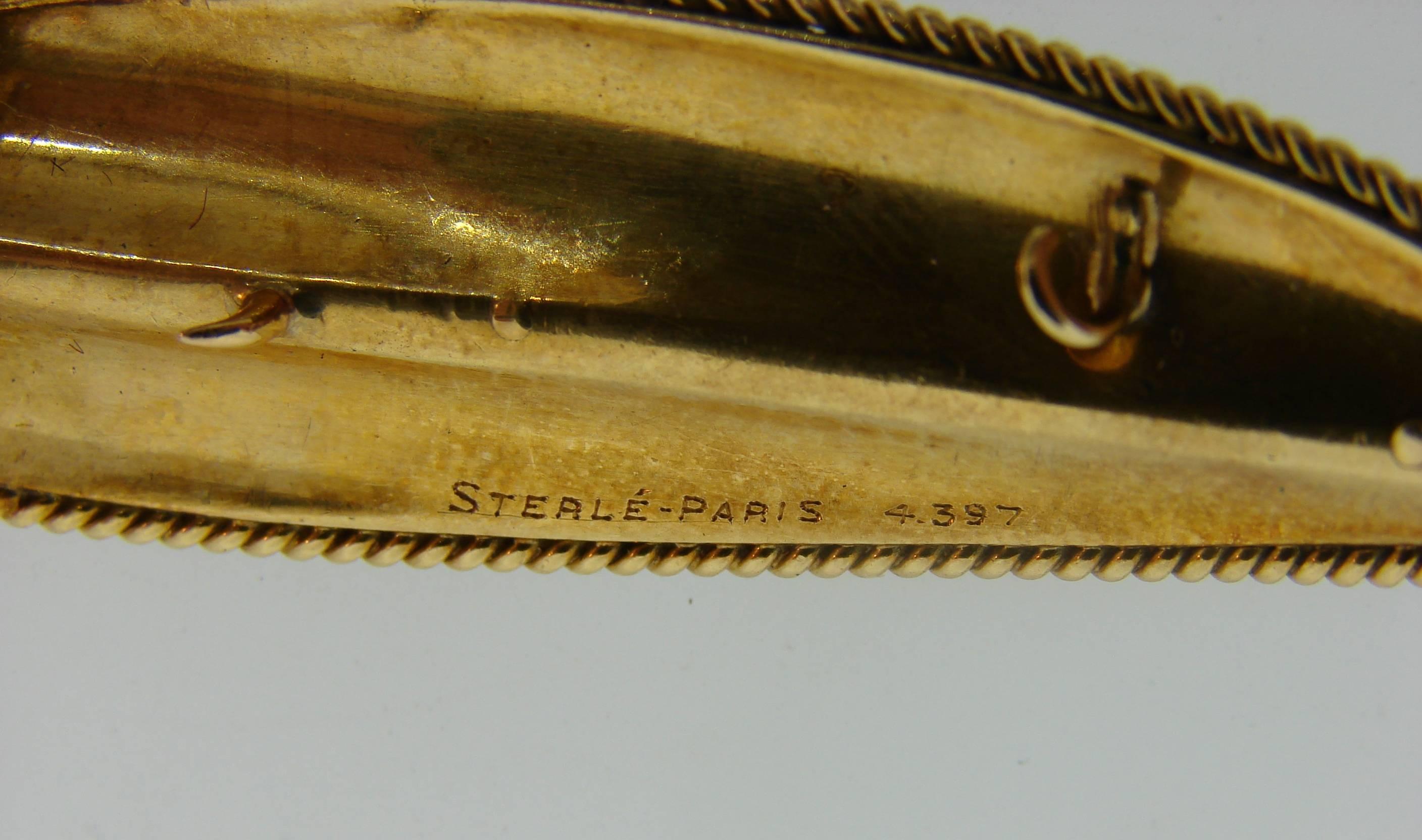 Sterle Paris Gold Leaf Pin Brooch Clip For Sale 5