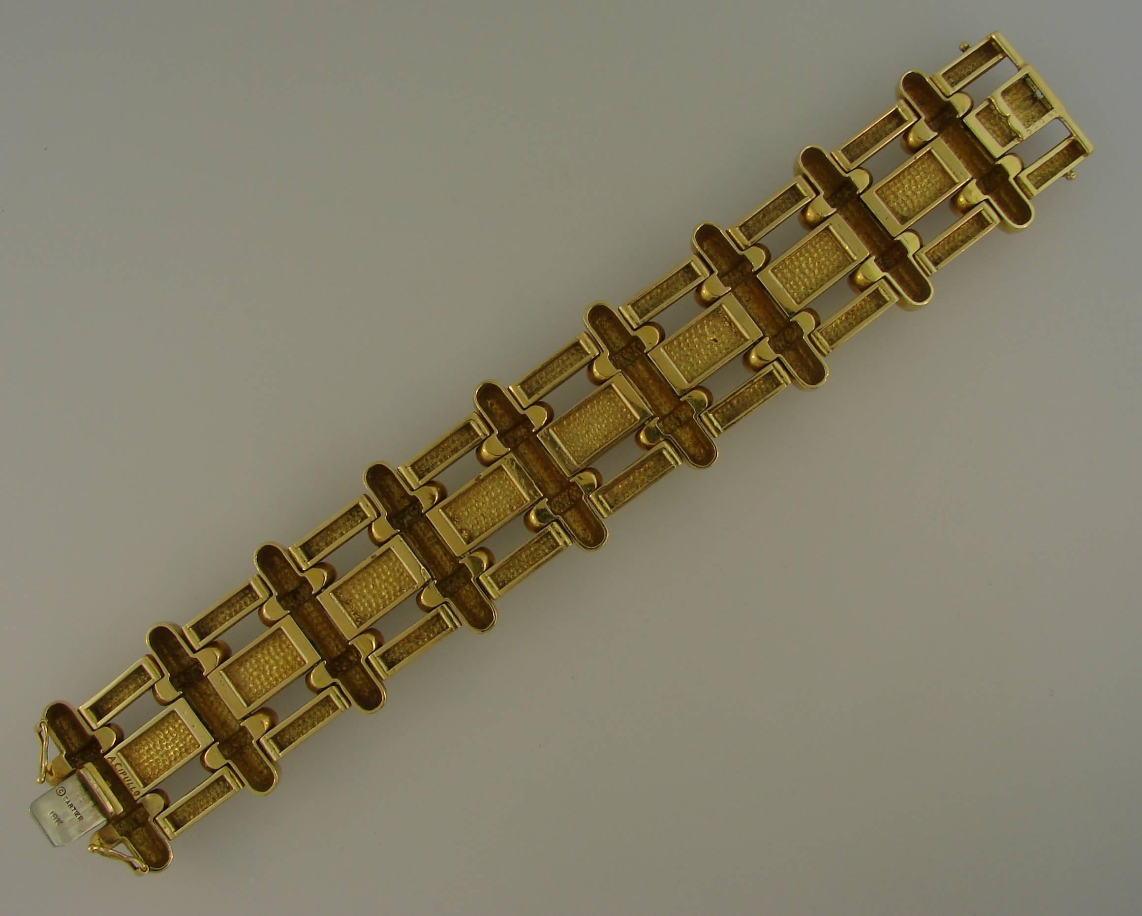 A. Cipullo for Cartier Carnelian Link Yellow Gold Bracelet 3