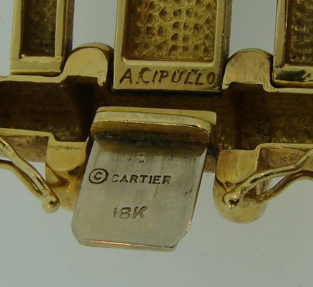 A. Cipullo for Cartier Carnelian Link Yellow Gold Bracelet 4