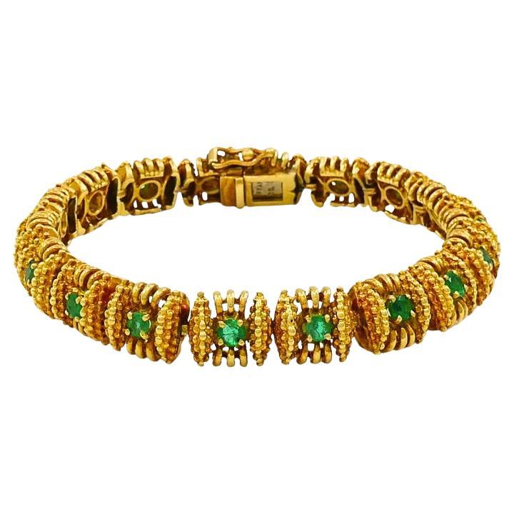 Vintage Tiffany & Co. Gold Bracelet Emerald
