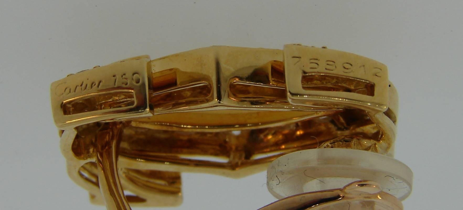cartier yellow gold earrings