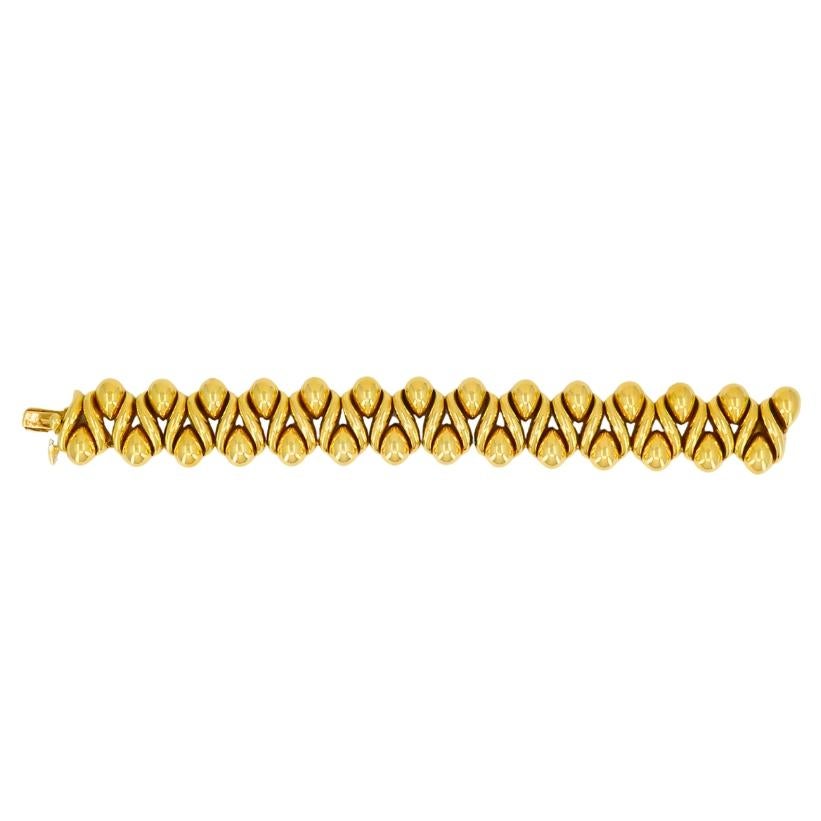 Rene His Vintage A Link Bracelet en or 18k en vente 4